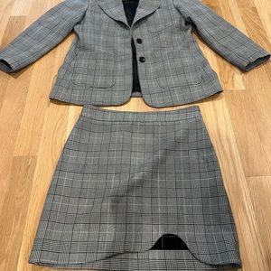 Ganni | Matching Blazer & Plaid High Waisted Mini Skirt in Phantom - never worn